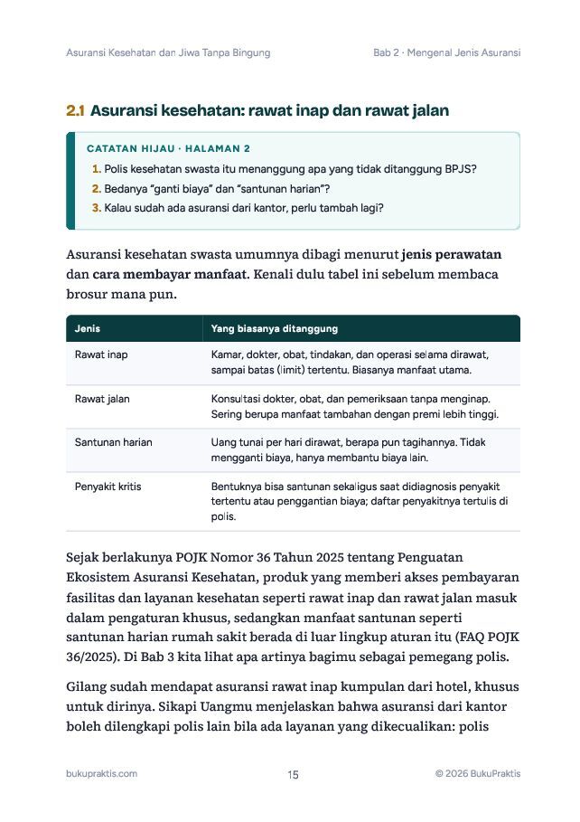 Contoh halaman Asuransi Kesehatan dan Jiwa Tanpa Bingung