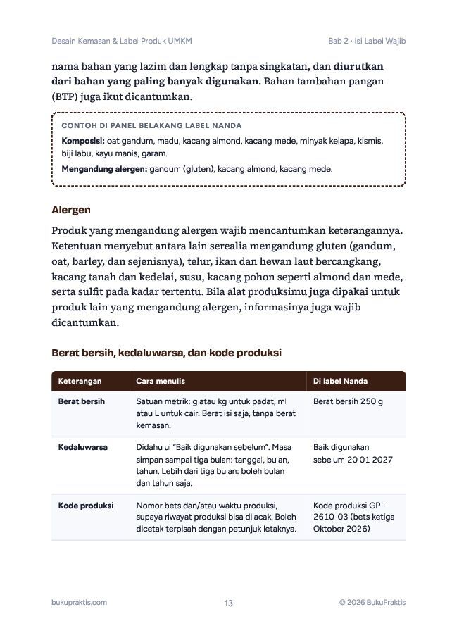 Contoh halaman Desain Kemasan & Label Produk UMKM