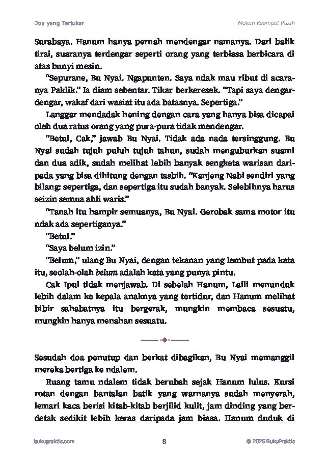 Contoh halaman Doa yang Tertukar