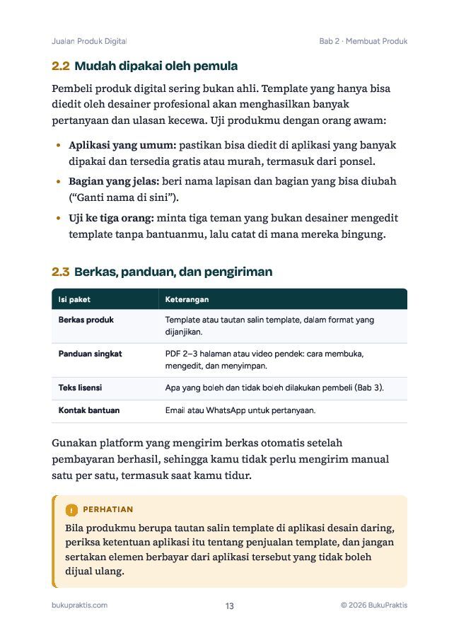 Contoh halaman Jualan Produk Digital