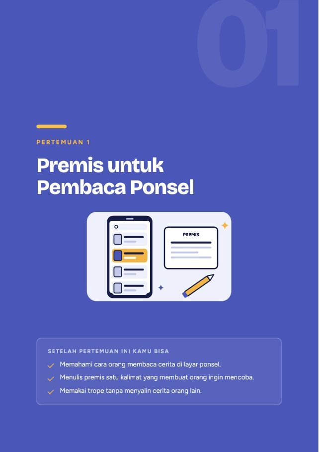 Contoh halaman Menulis Cerita & Cuan di Platform Digital