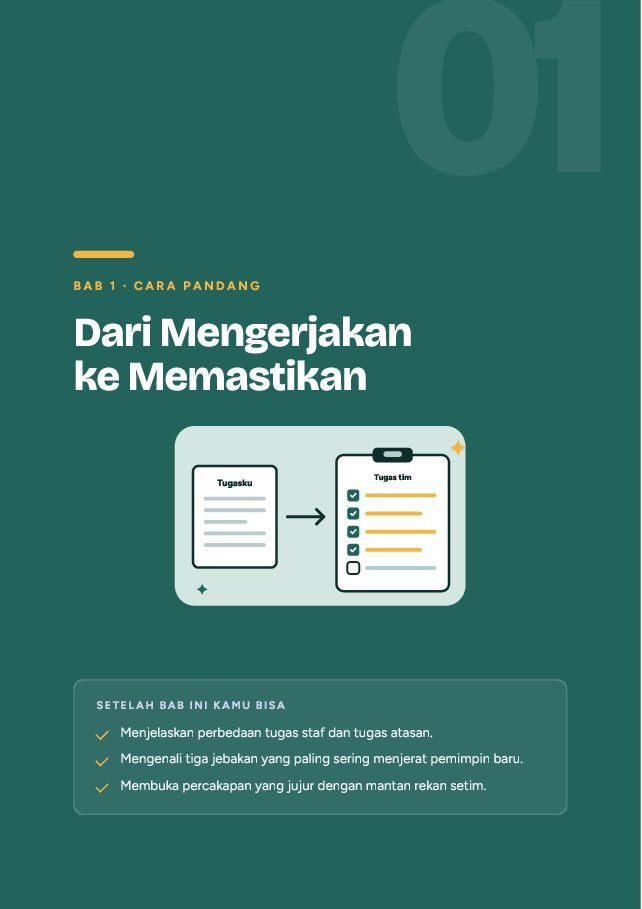 Contoh halaman Pemimpin Baru: Dari Staf Jadi Atasan
