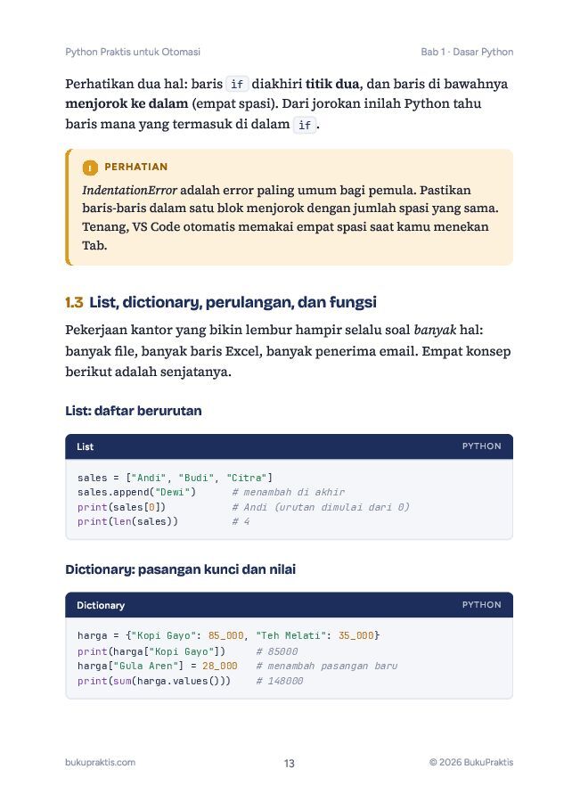 Contoh halaman Python Praktis untuk Otomasi