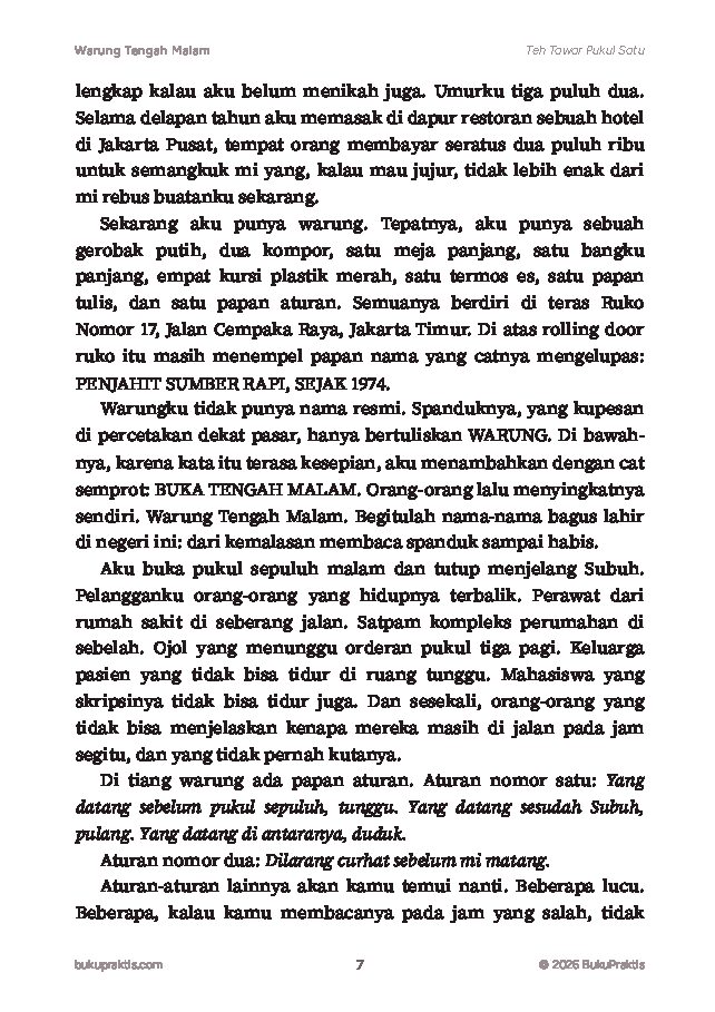 Contoh halaman Warung Tengah Malam